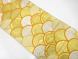 アンティーク　青海波模様織り出し袋帯（着用可）